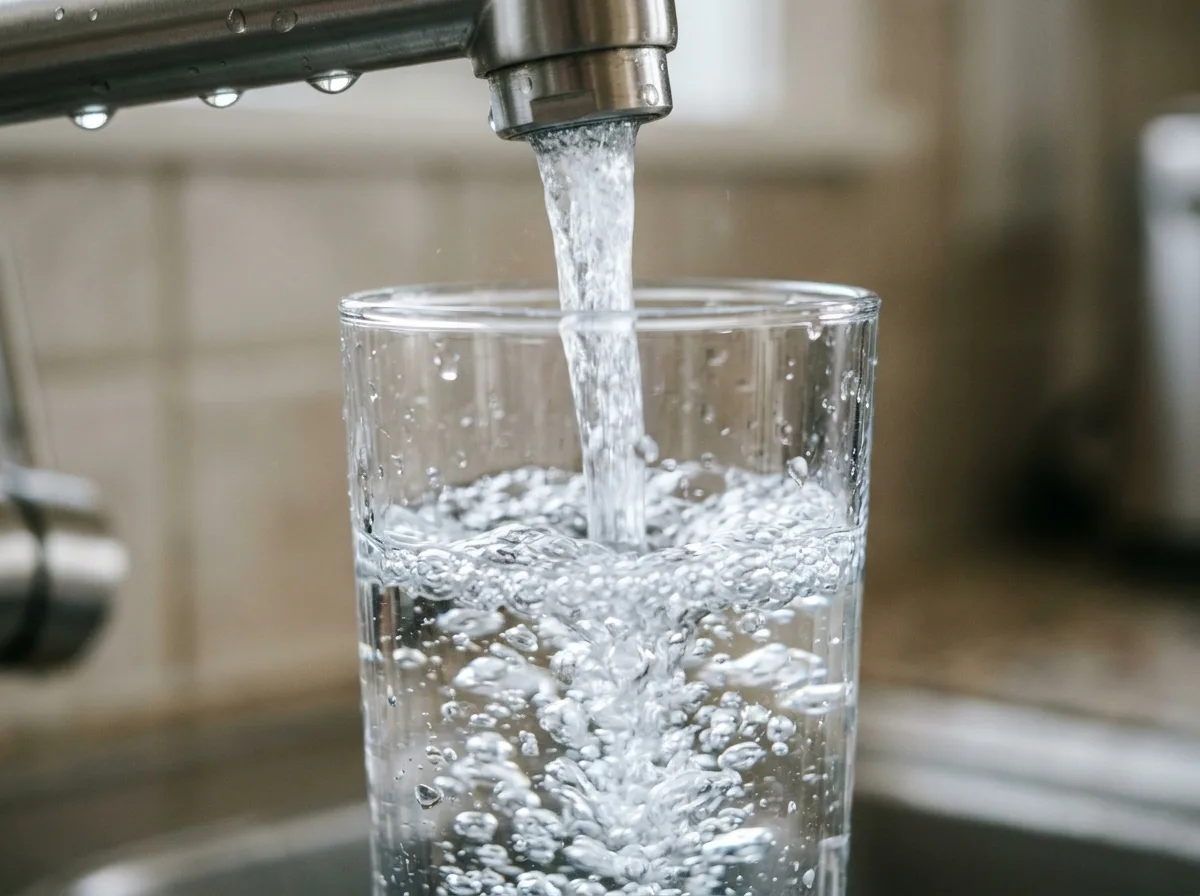 A glass of tap water, an AI-generated illustration