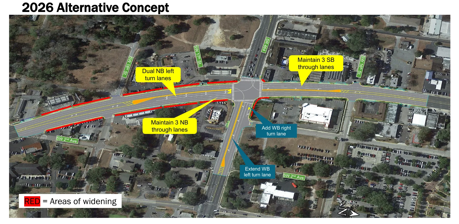 Pine Avenue and SR 464 Intersection Redesign: FDOT Keeps Three Southbound Lanes, Sets Construction Bids for 2028