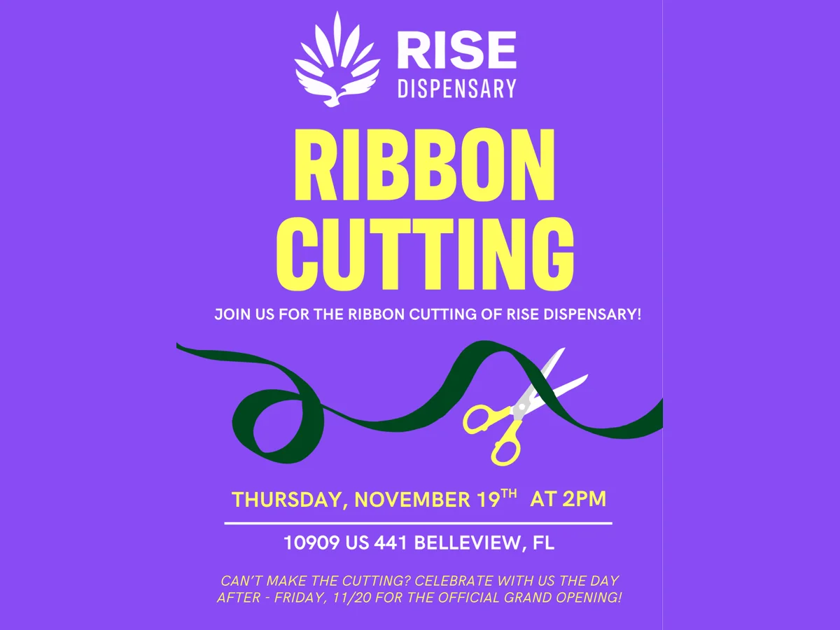 RISE Dispensary Belleview Sets Ribbon Cutting for Nov. 19 and Grand Opening for Nov. 20 on US 441